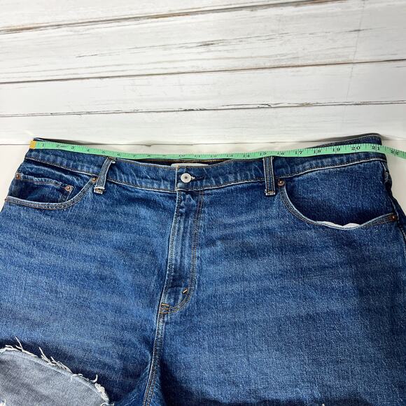 Abercrombie & Fitch High Rise Mom Shorts Dark Wash Curve Love Plus Size 20 - Picture 5 of 9